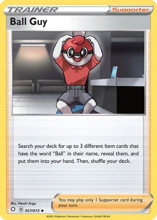 Ball Guy 057/072  - Reverse Holofoil Shining Fates - Uncommon