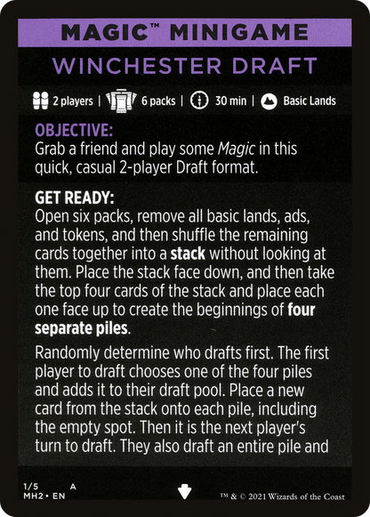 Winchester Draft // Winchester Draft (cont'd) (MMH2-001) - Modern Horizons 2 Minigames