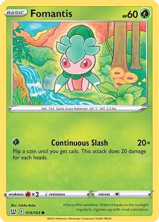 Fomantis 014/163  - Reverse Holofoil SWSH05 Battle Styles - Common