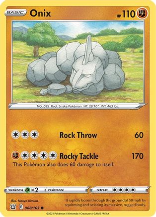 Onix 068/163  - Reverse Holofoil SWSH05 Battle Styles - Common