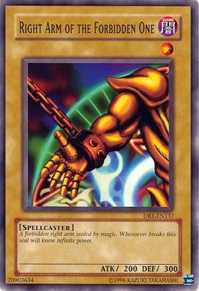 Right Arm of the Forbidden One (DB1-EN137) [Dark Beginning 1]