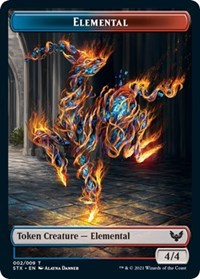 Elemental (2) // Fractal (3) Double-Sided Token (2 // 3) [Strixhaven: School of Mages]
