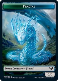 Fractal (3) // Pest (5) Double-sided Token (3 // 5) [Strixhaven: School of Mages]