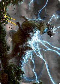 Thrasta, Tempest's Roar Art Card (41/81) (Gold-Stamped Signature) (41) [Art Series: Modern Horizons 2]