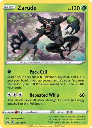 Zarude 019/198  - Holofoil SWSH06 Chilling Reign - Holo Rare