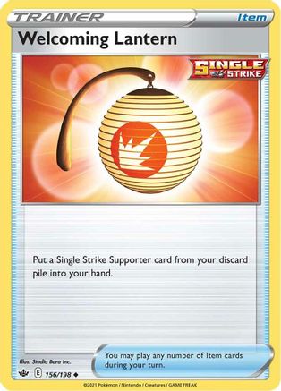 Welcoming Lantern 156/198  - Reverse Holofoil SWSH06 Chilling Reign - Uncommon