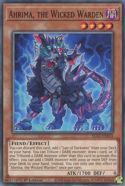 Ahrima, the Wicked Warden (EGS1-EN016) [Egyptian God Deck: Slifer the Sky Dragon]