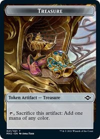 Treasure (021) // Golem Double-Sided Token (21 // 12) [Modern Horizons 2]
