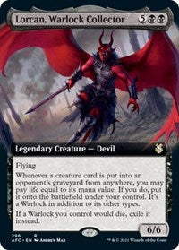Lorcan, Warlock Collector (Extended Art) (296) [Commander: Adventures in the Forgotten Realms]