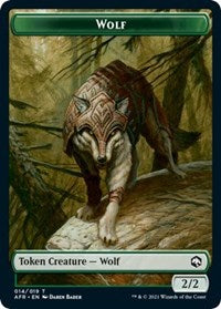 Wolf // Emblem - Zariel, Archduke of Avernus Double-Sided Token (14 // 19) [Adventures in the Forgotten Realms]