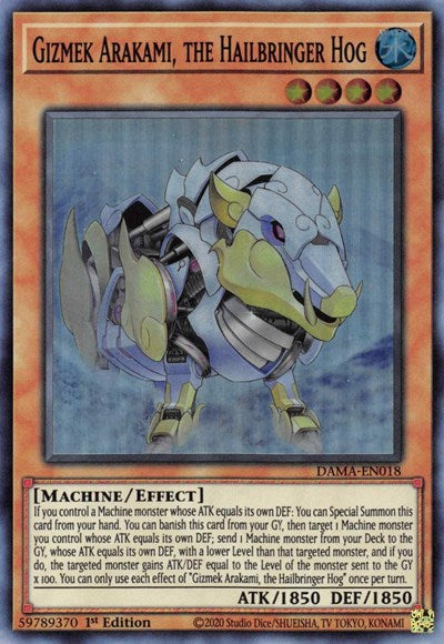 Gizmek Arakami, the Hailbringer Hog (DAMA-EN018) [Dawn of Majesty]