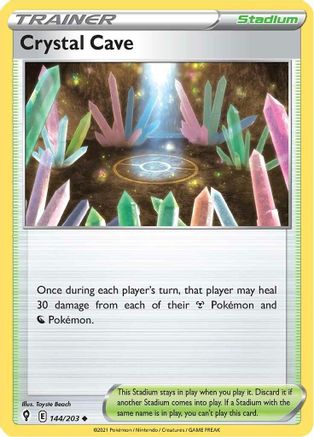 Crystal Cave 144/203  - Reverse Holofoil SWSH07 Evolving Skies - Uncommon