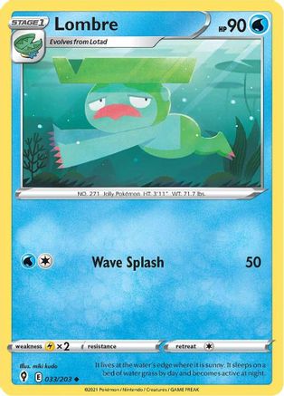 Lombre 033/203  - Reverse Holofoil SWSH07 Evolving Skies - Uncommon