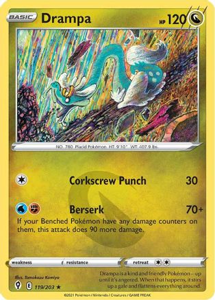 Drampa 119/203  SWSH07 Evolving Skies - Rare