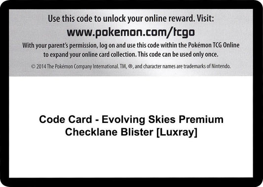Code Card - Evolving Skies Premium Checklane Blister [Luxray] [SWSH07: Evolving Skies]
