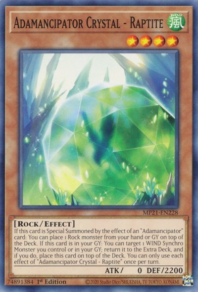 Adamancipator Crystal - Raptite (MP21-EN228) [2021 Tin of Ancient Battles]