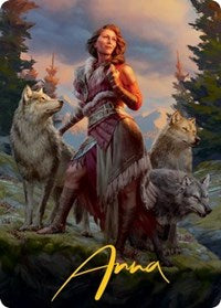 Arlinn, the Pack's Hope Art Card (01/81) (Gold-Stamped Signature) (1) [Art Series: Innistrad: Midnight Hunt]