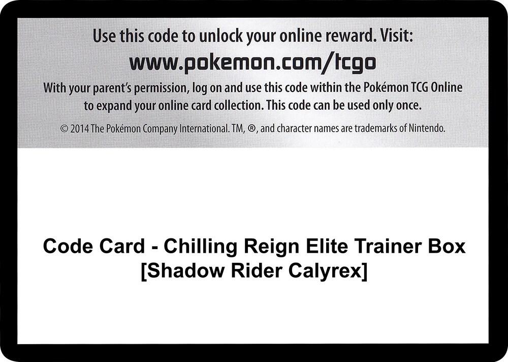 Code Card - Chilling Reign Elite Trainer Box [Shadow Rider Calyrex] [SWSH06: Chilling Reign]