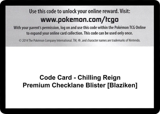 Code Card - Chilling Reign Premium Checklane Blister [Blaziken] [SWSH06: Chilling Reign]