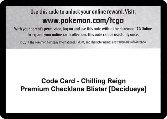 Code Card - Chilling Reign Premium Checklane Blister [Decidueye] [SWSH06: Chilling Reign]