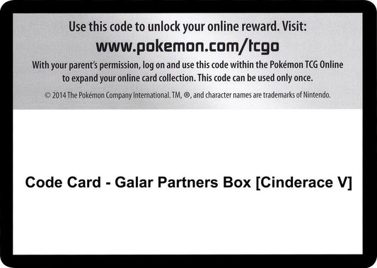 Code Card - Galar Partners Box [Cinderace V] [SWSH01: Sword & Shield Base Set]