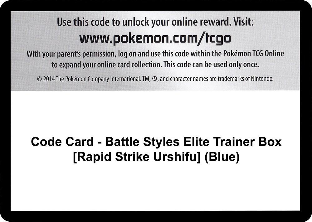 Code Card - Battle Styles Elite Trainer Box [Rapid Strike Urshifu] (Blue) [SWSH05: Battle Styles]