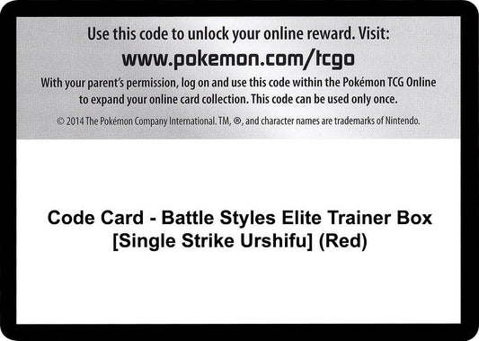 Code Card - Battle Styles Elite Trainer Box [Single Strike Urshifu] (Red) [SWSH05: Battle Styles]