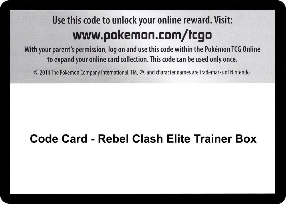 Code Card - Rebel Clash Elite Trainer Box [SWSH02: Rebel Clash]