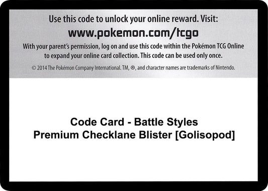 Code Card - Battle Styles Premium Checklane Blister [Golisopod] [SWSH05: Battle Styles]