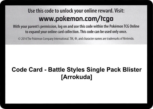 Code Card - Battle Styles Single Pack Blister [Arrokuda] [SWSH05: Battle Styles]