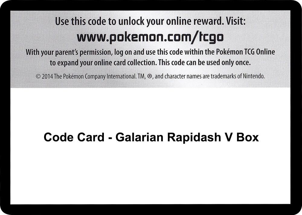 Code Card - Galarian Rapidash V Box [SWSH05: Battle Styles]