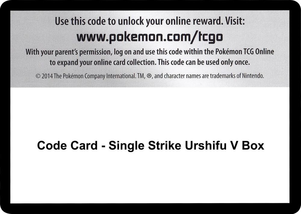 Code Card - Single Strike Urshifu V Box [SWSH05: Battle Styles]