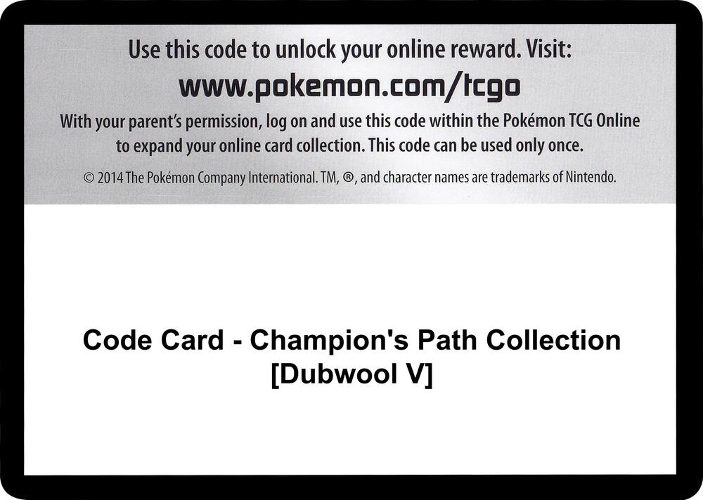 Code Card - Champion's Path Collection [Dubwool V] [Champion's Path]