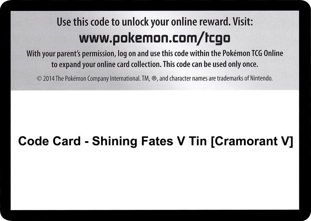 Code Card - Shining Fates V Tin [Cramorant V] [Shining Fates]