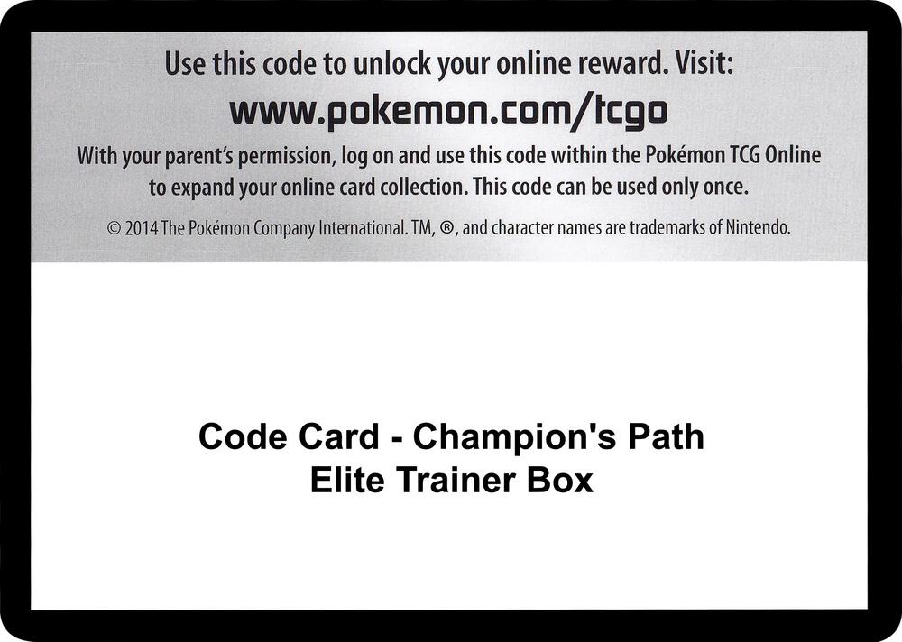 Code Card - Champion's Path Elite Trainer Box [Champion's Path]