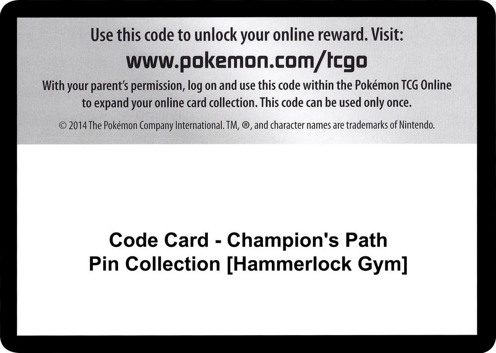 Code Card - Champion's Path Pin Collection [Hammerlocke Gym] [Champion's Path]