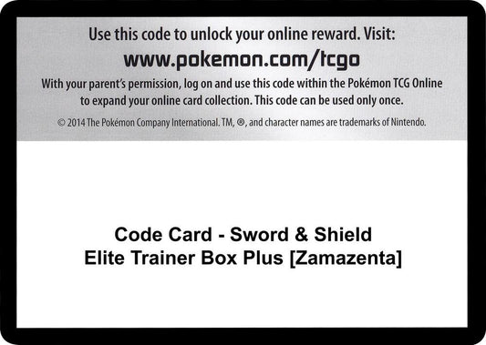 Code Card - Sword & Shield Elite Trainer Box Plus [Zamazenta] [SWSH04: Vivid Voltage]
