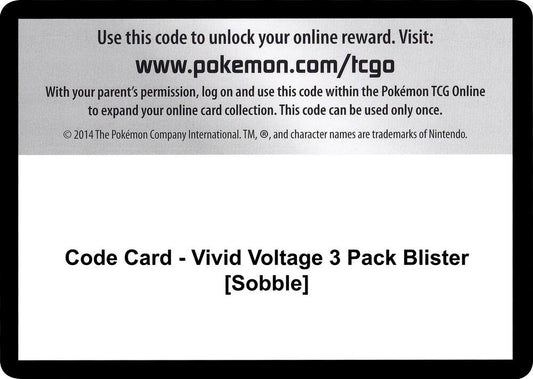 Code Card - Vivid Voltage 3 Pack Blister [Sobble] [SWSH04: Vivid Voltage]
