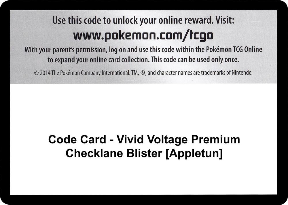 Code Card - Vivid Voltage Premium Checklane Blister [Appletun] [SWSH04: Vivid Voltage]