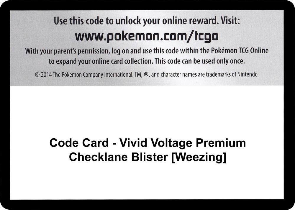 Code Card - Vivid Voltage Premium Checklane Blister [Weezing] [SWSH04: Vivid Voltage]