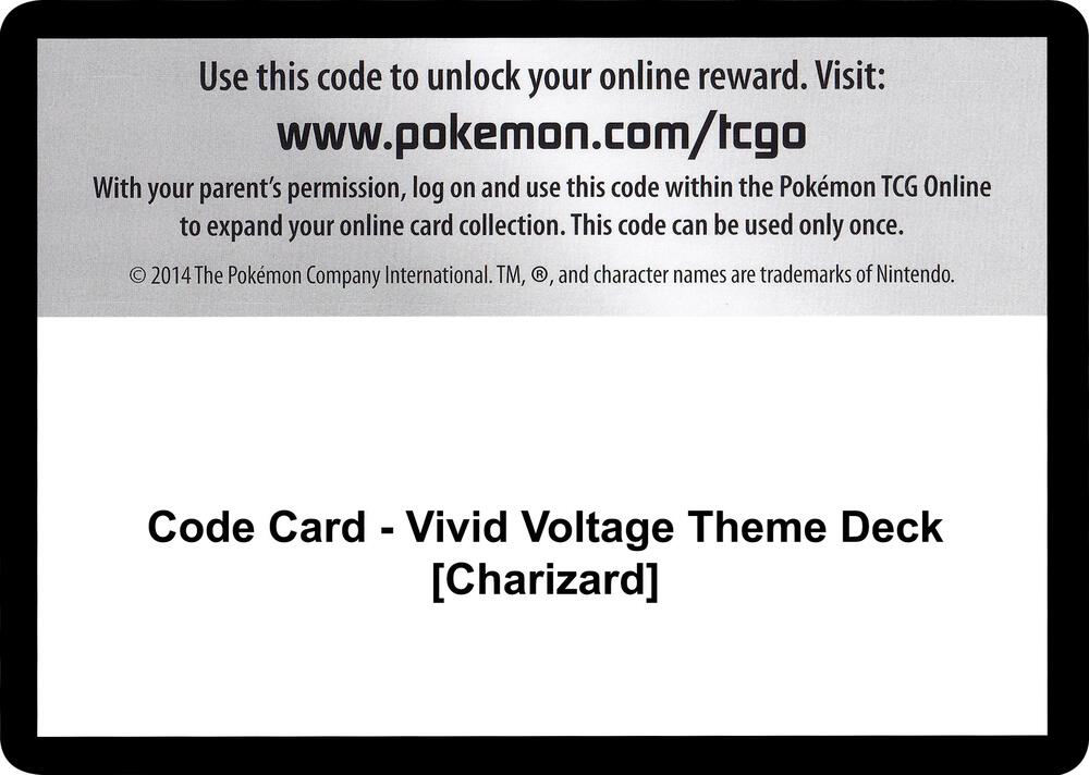 Code Card - Vivid Voltage Theme Deck [Charizard] [SWSH04: Vivid Voltage]