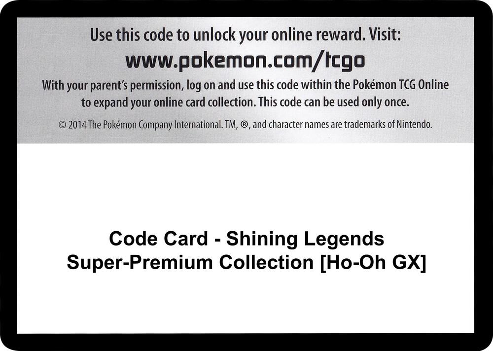 Code Card - Shining Legends Super-Premium Collection [Ho-Oh GX] [Shining Legends]