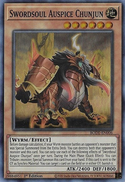 Swordsoul Auspice Chunjun (BODE-EN006) [Burst of Destiny]