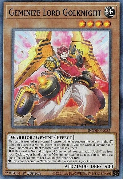Geminize Lord Golknight (BODE-EN032) [Burst of Destiny]
