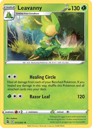 Leavanny 011/264  - Reverse Holofoil SWSH08 Fusion Strike - Rare