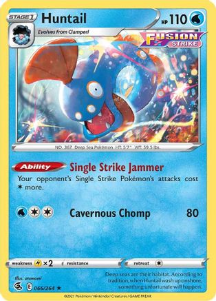 Huntail 066/264  SWSH08 Fusion Strike - Rare