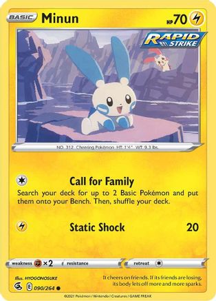 Minun 090/264  SWSH08 Fusion Strike - Common