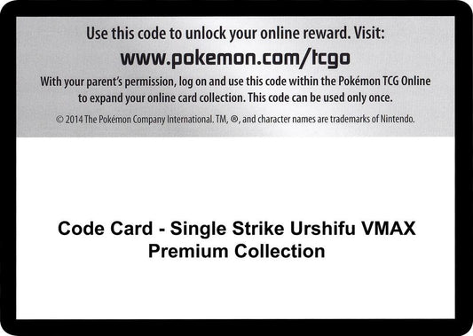 Code Card - Single Strike Urshifu VMAX Premium Collection [SWSH08: Fusion Strike]