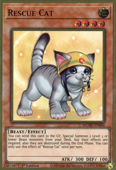 Rescue Cat (Alternate Art) (MGED-EN006) [Maximum Gold: El Dorado]
