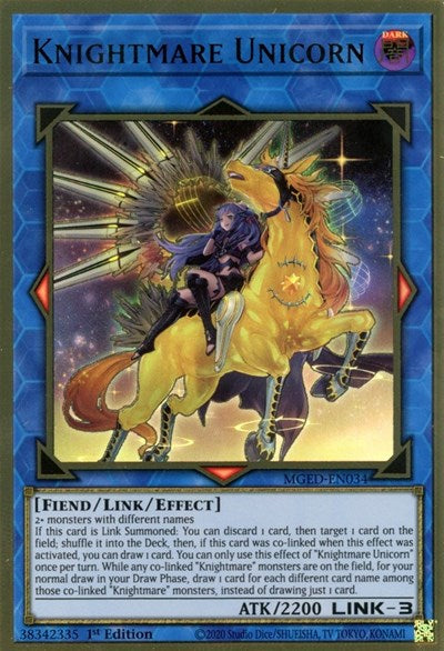 Knightmare Unicorn (Alternate Art) (MGED-EN034) [Maximum Gold: El Dorado]